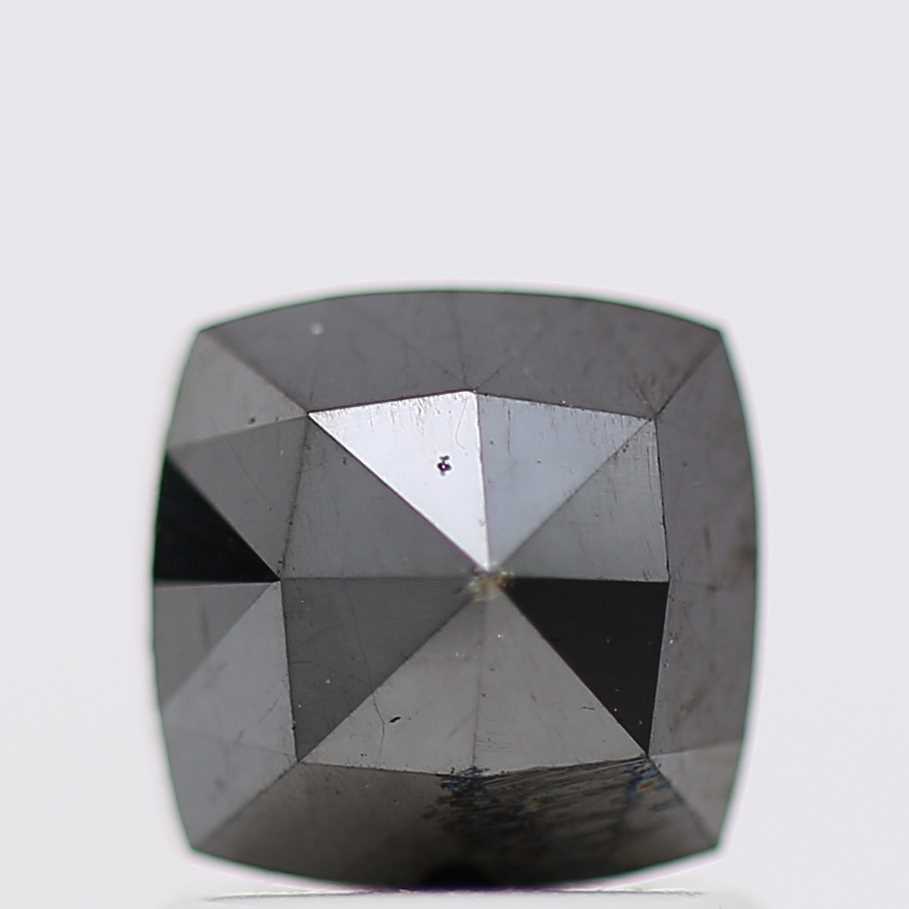 1.29 Ct Natural Black Cushion Single Cut Loose Diamond for Jewelery